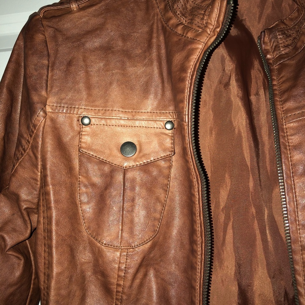 Brown Leather Jacket - Picture 3 of 7